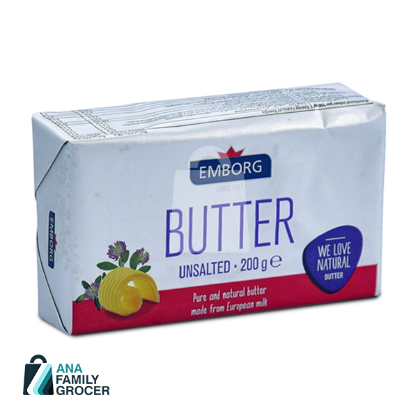 EMBORG BUTTER UNSALTED 200G